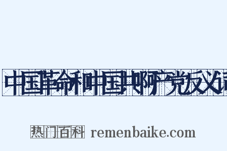 中国革命和中国共啊产党反义词是什么意思的图片
